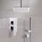 Chrome Ceiling Shower System With Rain Shower Head and Hand Shower